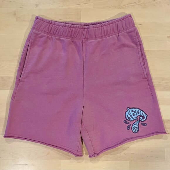 Teddy Fresh Unisex Purple-Pink Sweat Shorts with Paisley Embroidery size XS - Picture 1 of 8